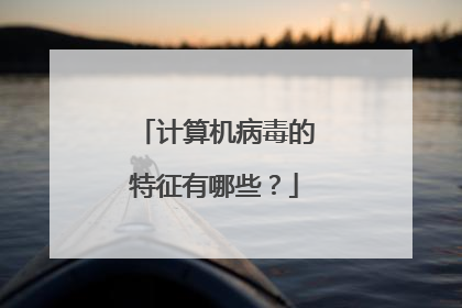 计算机病毒的特征有哪些?
