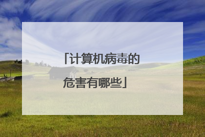 计算机病毒的危害有哪些