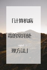 计算机病毒的常用处理方法