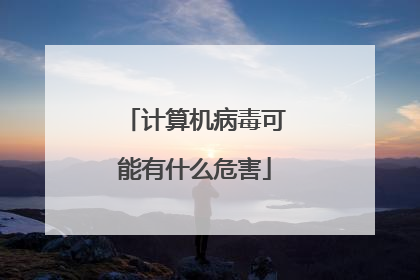 计算机病毒可能有什么危害