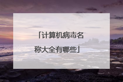 计算机病毒名称大全有哪些