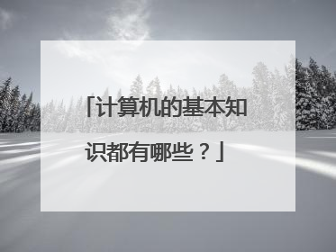 计算机的基本知识都有哪些?