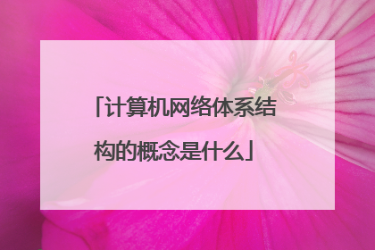 计算机网络体系结构的概念是什么