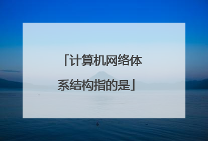计算机网络体系结构指的是