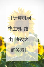 计算机网络主机 路由 协议之间关系