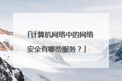 计算机网络中的网络安全有哪些服务?