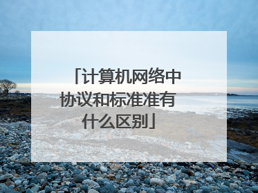 计算机网络中协议和标准准有什么区别