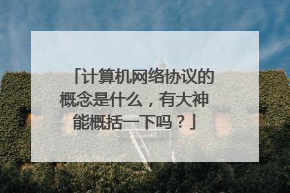 计算机网络协议的概念是什么,有大神能概括一下吗?