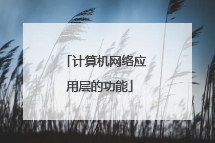 计算机网络应用层的功能
