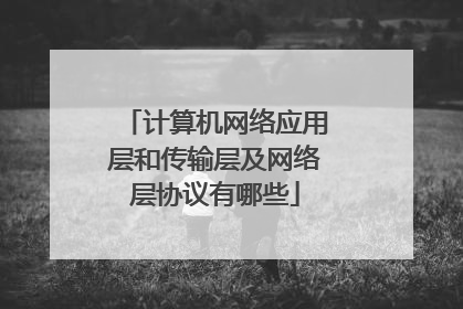 计算机网络应用层和传输层及网络层协议有哪些