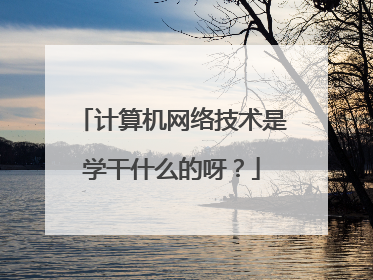 计算机网络技术是学干什么的呀?