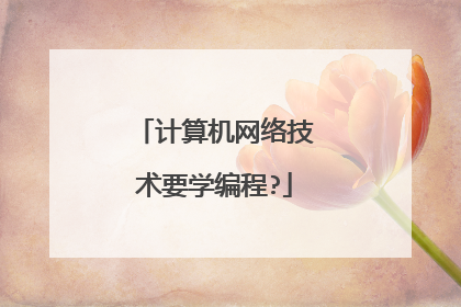 计算机网络技术要学编程?