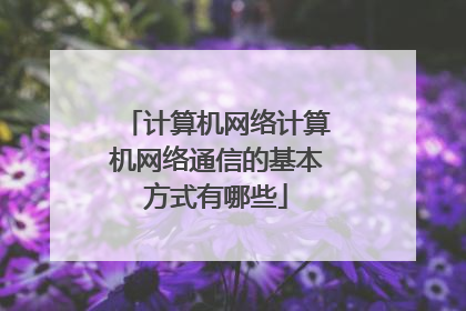 计算机网络计算机网络通信的基本方式有哪些