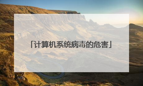 计算机系统病毒的危害
