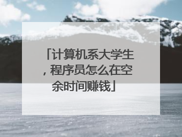 计算机系大学生，程序员怎么在空余时间赚钱