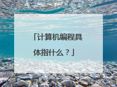 计算机编程具体指什么？