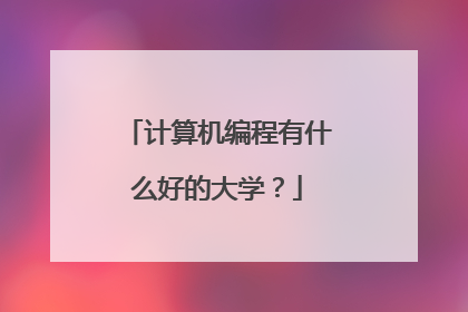 计算机编程有什么好的大学？