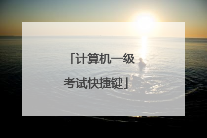 计算机一级考试快捷键