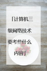 计算机三级网络技术要考些什么内容