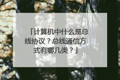计算机中什么是总线协议?总线通信方式有哪几类?