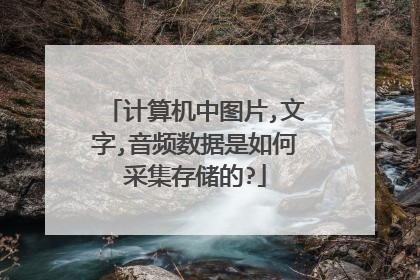 计算机中图片,文字,音频数据是如何采集存储的?