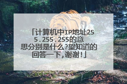 计算机中IP地址255.255.255的意思分别是什么?望知道的回答一下,谢谢!