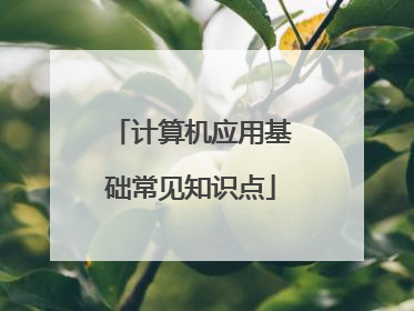 计算机应用基础常见知识点