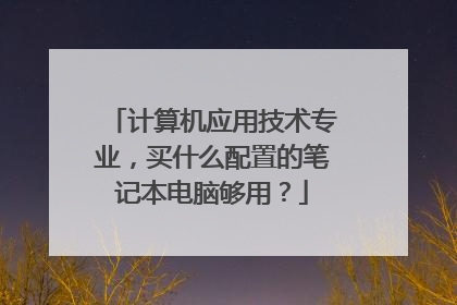 计算机应用技术专业，买什么配置的笔记本电脑够用？