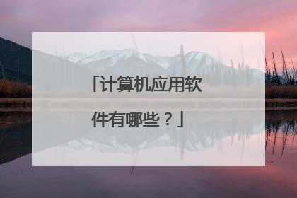 计算机应用软件有哪些?