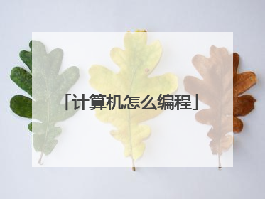 计算机怎么编程
