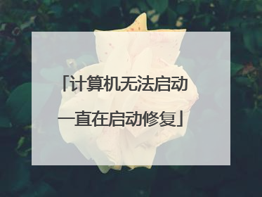 计算机无法启动 一直在启动修复