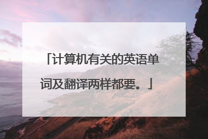 计算机有关的英语单词及翻译两样都要。