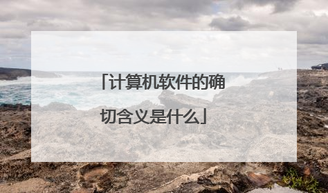 计算机软件的确切含义是什么