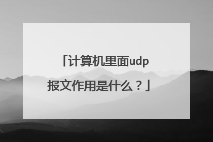 计算机里面udp报文作用是什么?