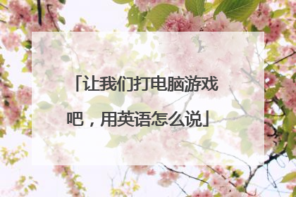 让我们打电脑游戏吧，用英语怎么说