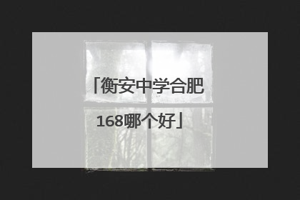 衡安中学合肥168哪个好