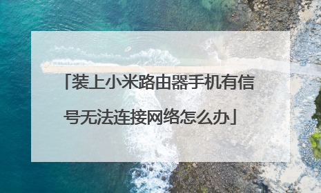 装上小米路由器手机有信号无法连接网络怎么办