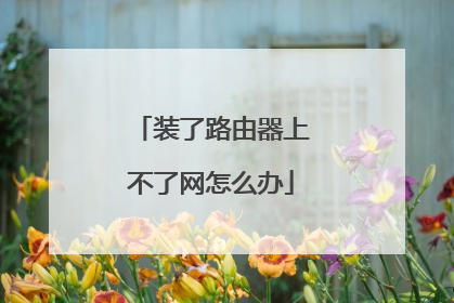 装了路由器上不了网怎么办