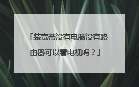 装宽带没有电脑没有路由器可以看电视吗？