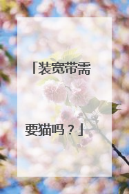 装宽带需要猫吗?