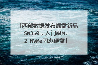 西部数据发布绿盘新品SN350,入门级M.2 NVMe固态硬盘