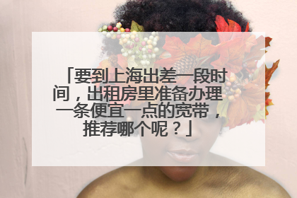 要到上海出差一段时间，出租房里准备办理一条便宜一点的宽带，推荐哪个呢？