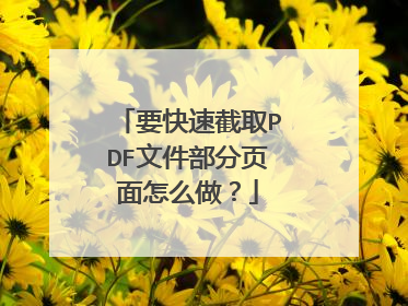 要快速截取PDF文件部分页面怎么做?