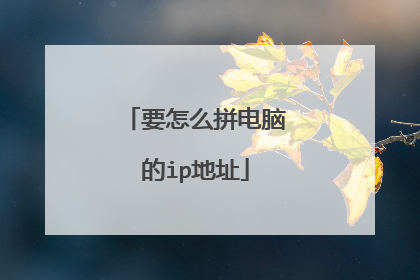要怎么拼电脑的ip地址