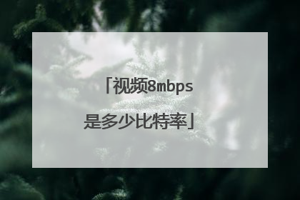 视频8mbps是多少比特率