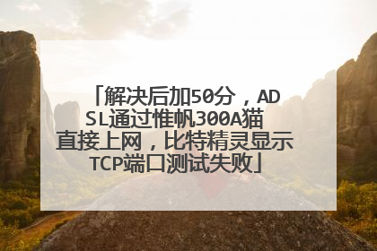解决后加50分，ADSL通过惟帆300A猫直接上网，比特精灵显示TCP端口测试失败