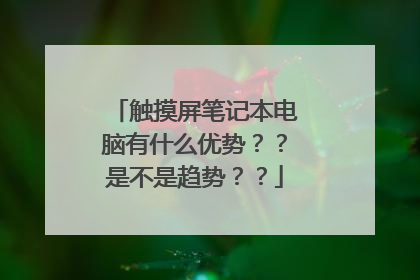 触摸屏笔记本电脑有什么优势？？是不是趋势？？