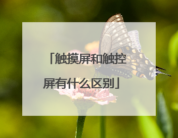 触摸屏和触控屏有什么区别
