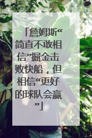 詹姆斯“简直不敢相信”掘金击败快船，但相信“更好的球队会赢”