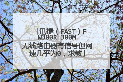 迅捷(FAST)FW300R 300M无线路由器有信号但网速几乎为0,求教